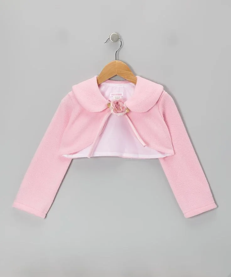 Coat 06: digital sewing pattern for girls — short bolero with rounded collar and flower — Moldey