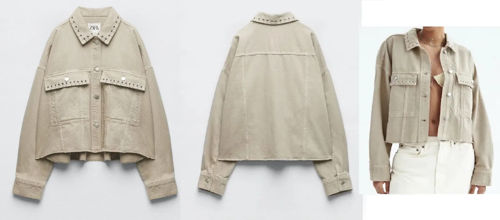 Coat 42: digital sewing pattern for women — short shirt-style jacket with studs — Moldey