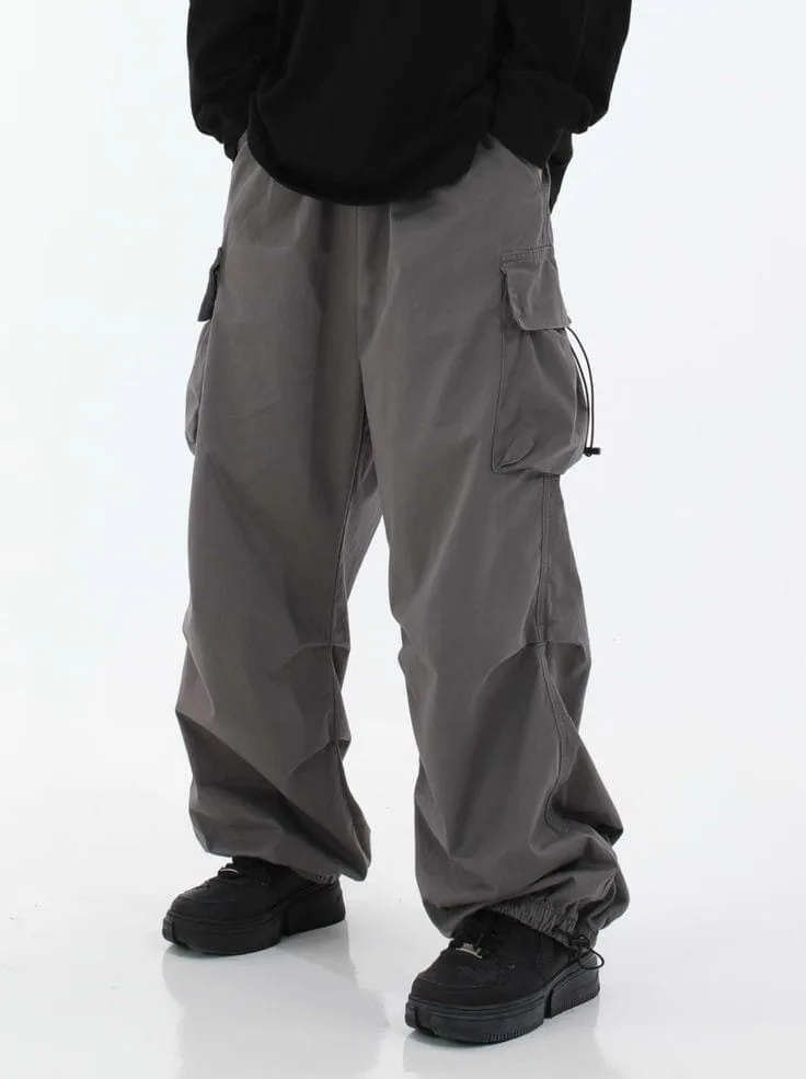 Oversized Cargo Pants: digital sewing pattern for men — wide cargo pants with drawstring hem — Moldey