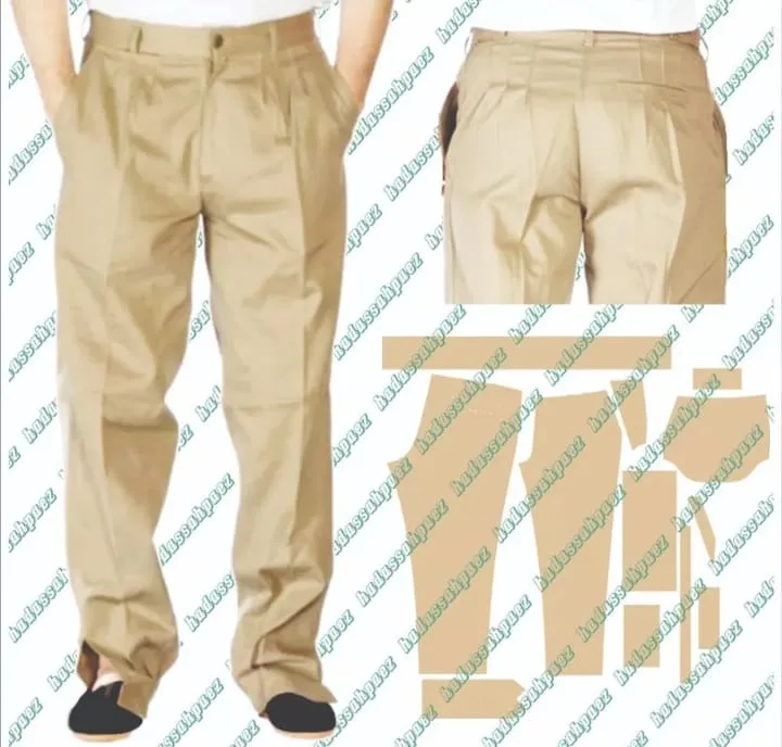 Gaucho Pants 01: digital sewing pattern for men — wide-leg gaucho pants with front darts — Moldey