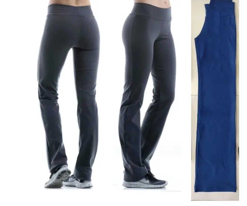 Leggings 19-L: digital sewing pattern for women — straight-leg yoga pants with wide waistband — Moldey