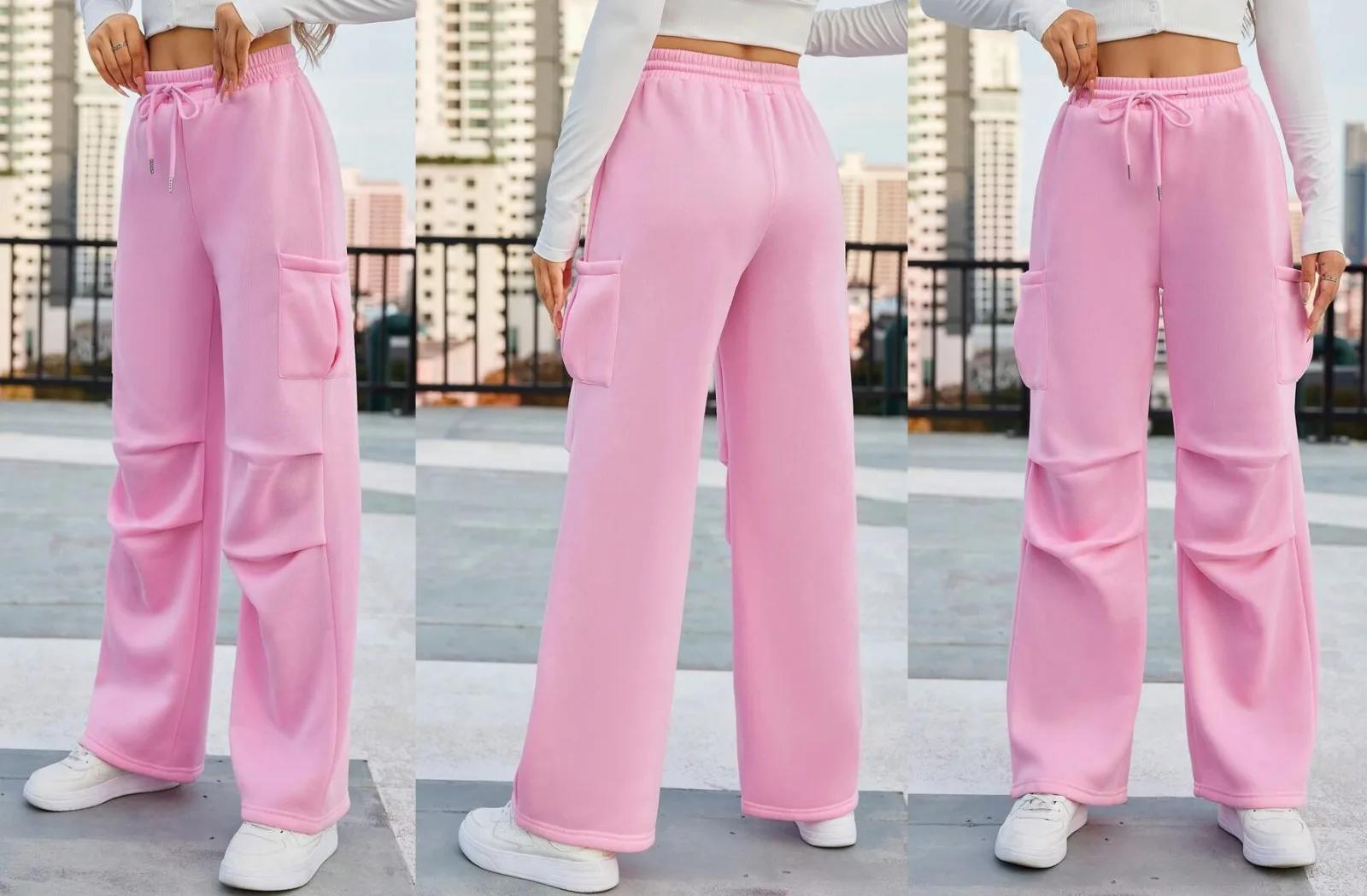 Joggers 14: digital sewing pattern for women — wide-leg sweatpants with knee pleats — Moldey