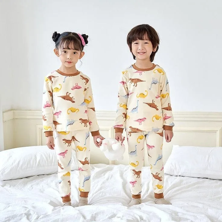 Pajamas 01-L: digital sewing pattern for boys — two-piece pajamas with contrast rib bands — Moldey