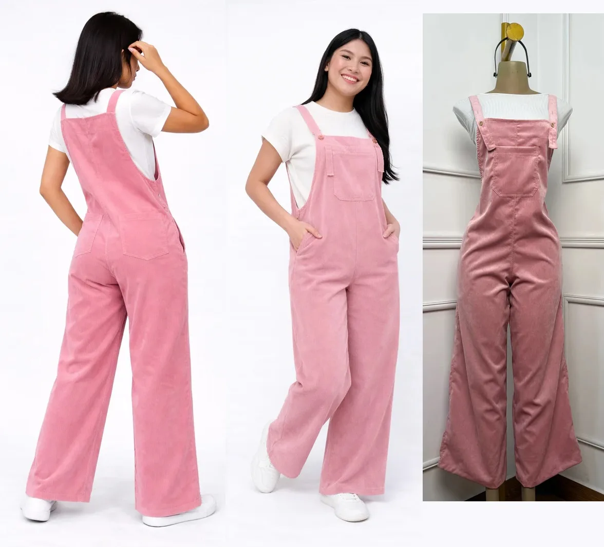 Women's Overalls: digital sewing pattern for women — wide-leg overalls with a bib patch pocket — Moldey