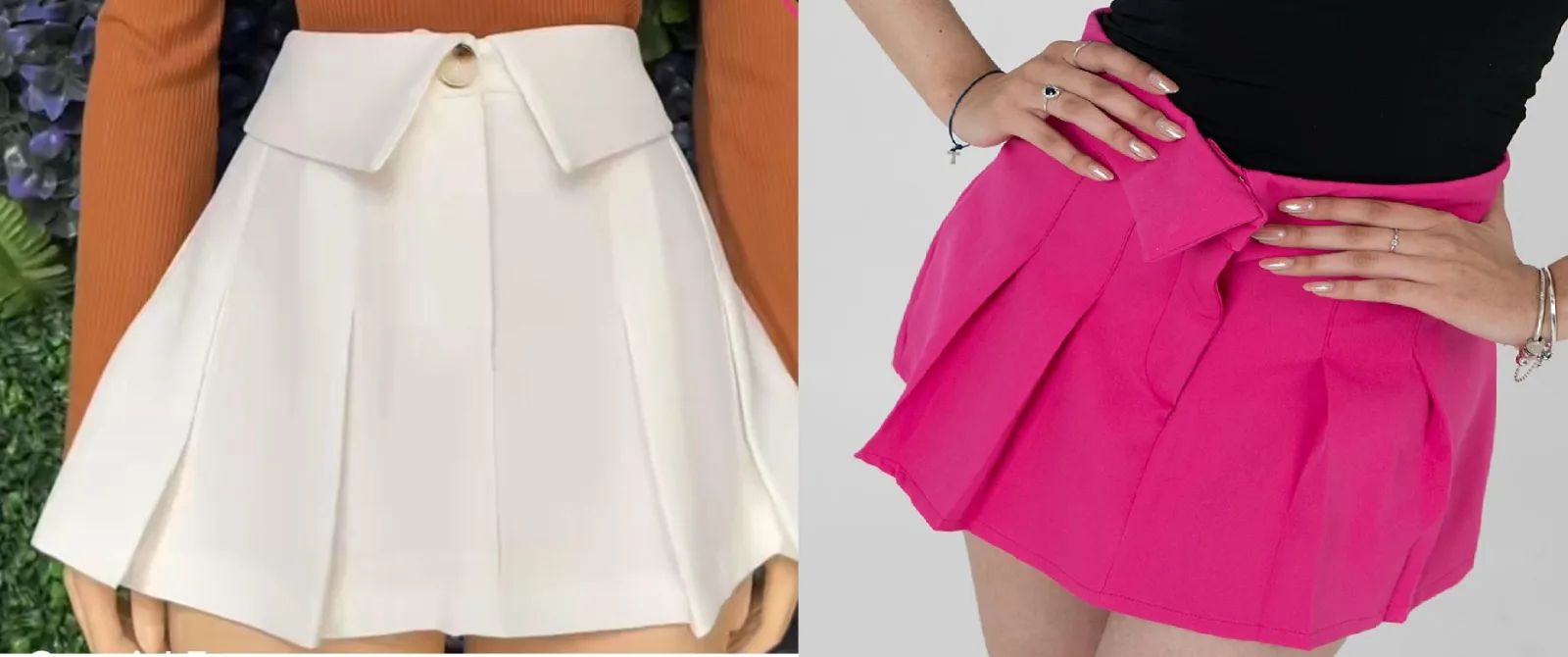 Women's Skirt: digital sewing pattern for women — pleated miniskirt with flap waistband — Moldey