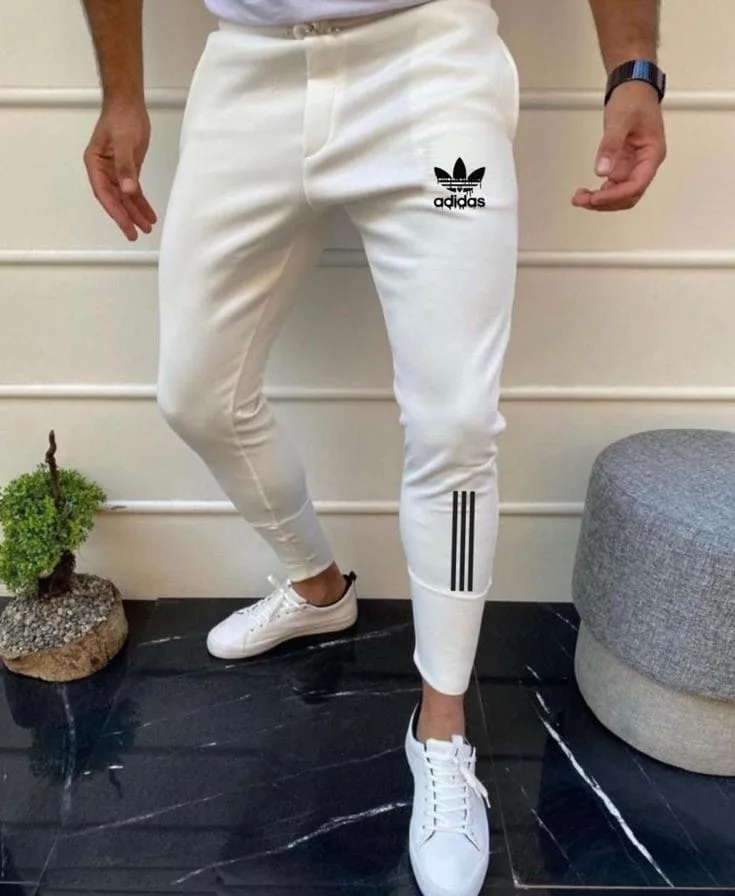 Men's Joggers: digital sewing pattern for men — fitted joggers with fly and wide ankle panel — Moldey