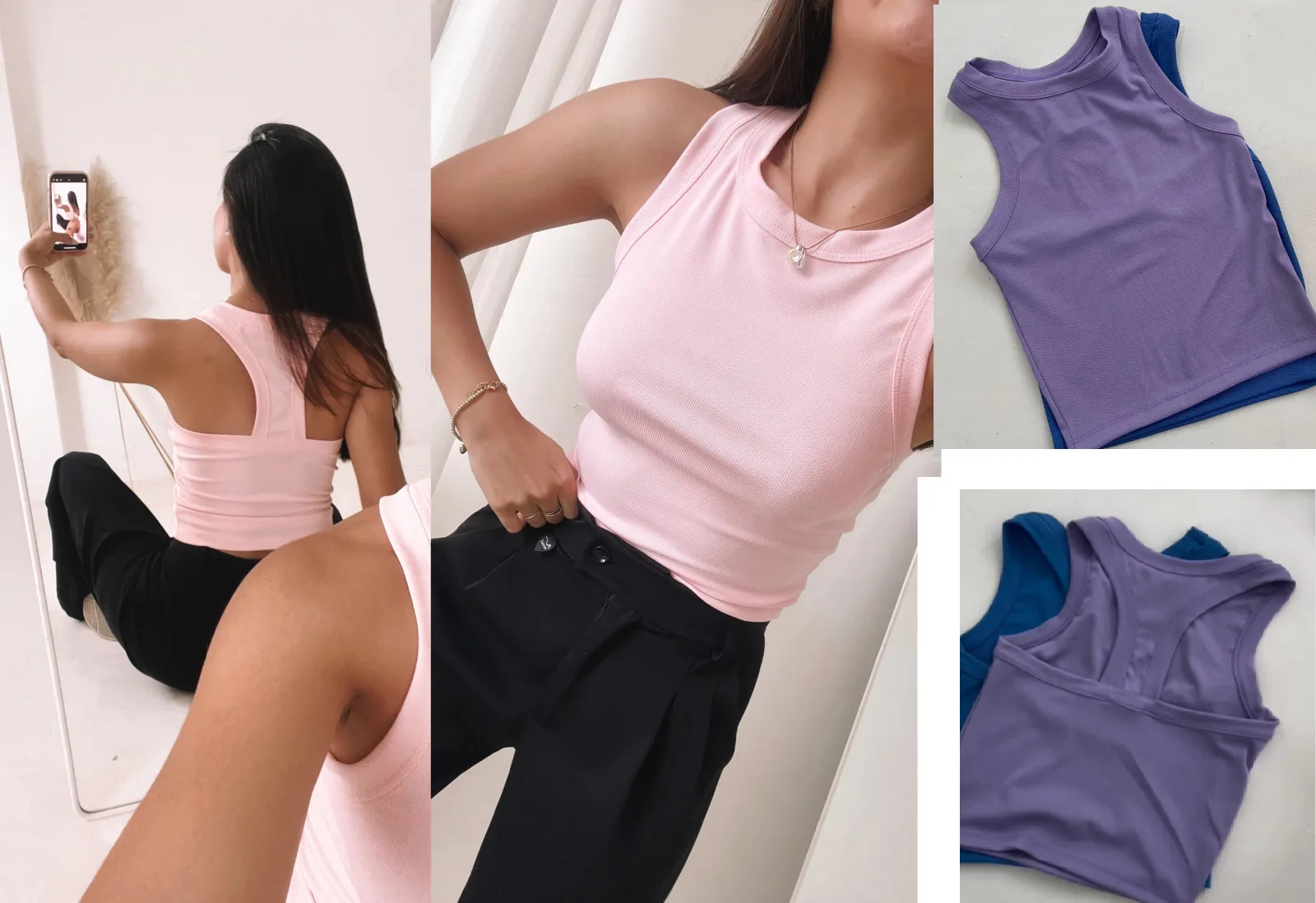 Women's Top 82: digital sewing pattern for women — cropped ribbed tank top with racerback — Moldey
