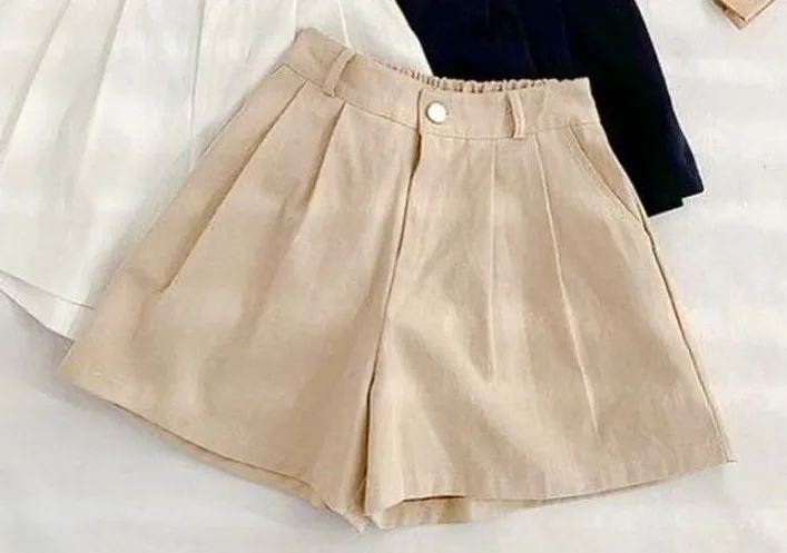 Girls Shorts 15: digital sewing pattern for girls — wide-leg tailored shorts with front darts — Moldey