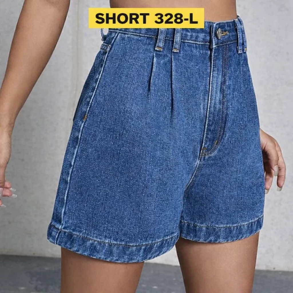 شورت 328-L: باترون خياطة رقمي للنساء — شورت جينز بخصر عال وبنسات — Moldey
