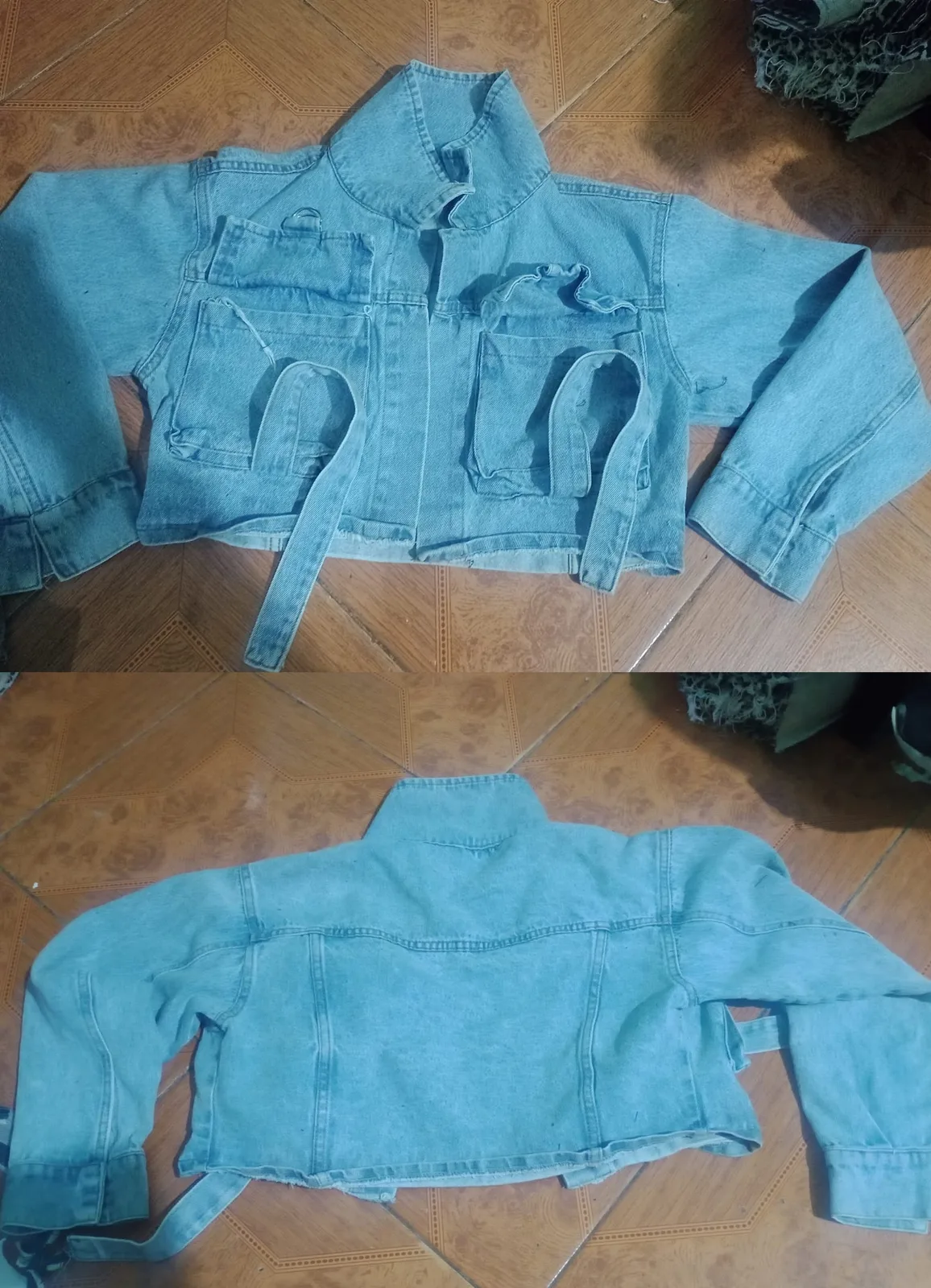Jacket 03: digital sewing pattern for women — cropped denim jacket with tie belt — Moldey