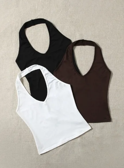 Top 256-L: digital sewing pattern for women — halter crop top with open back — Moldey