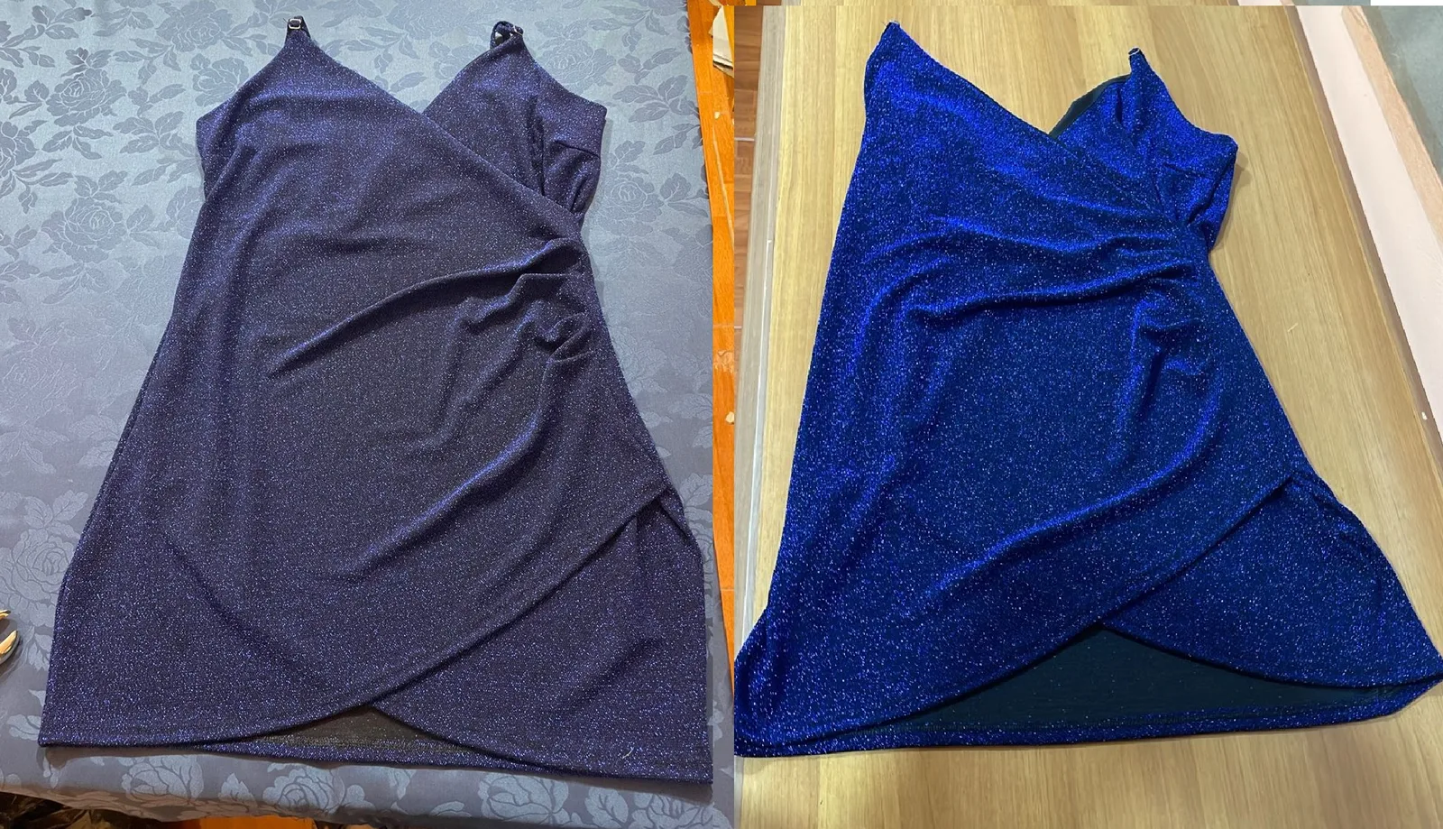 VST 434: digital sewing pattern for women — shimmery mini dress with wrap skirt slit — Moldey