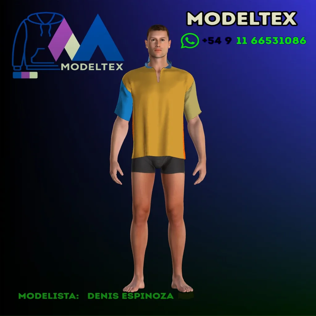 Oversized Polo Shirt 93-M: digital sewing pattern for men — oversized polo shirt with color-block sleeves — Moldey
