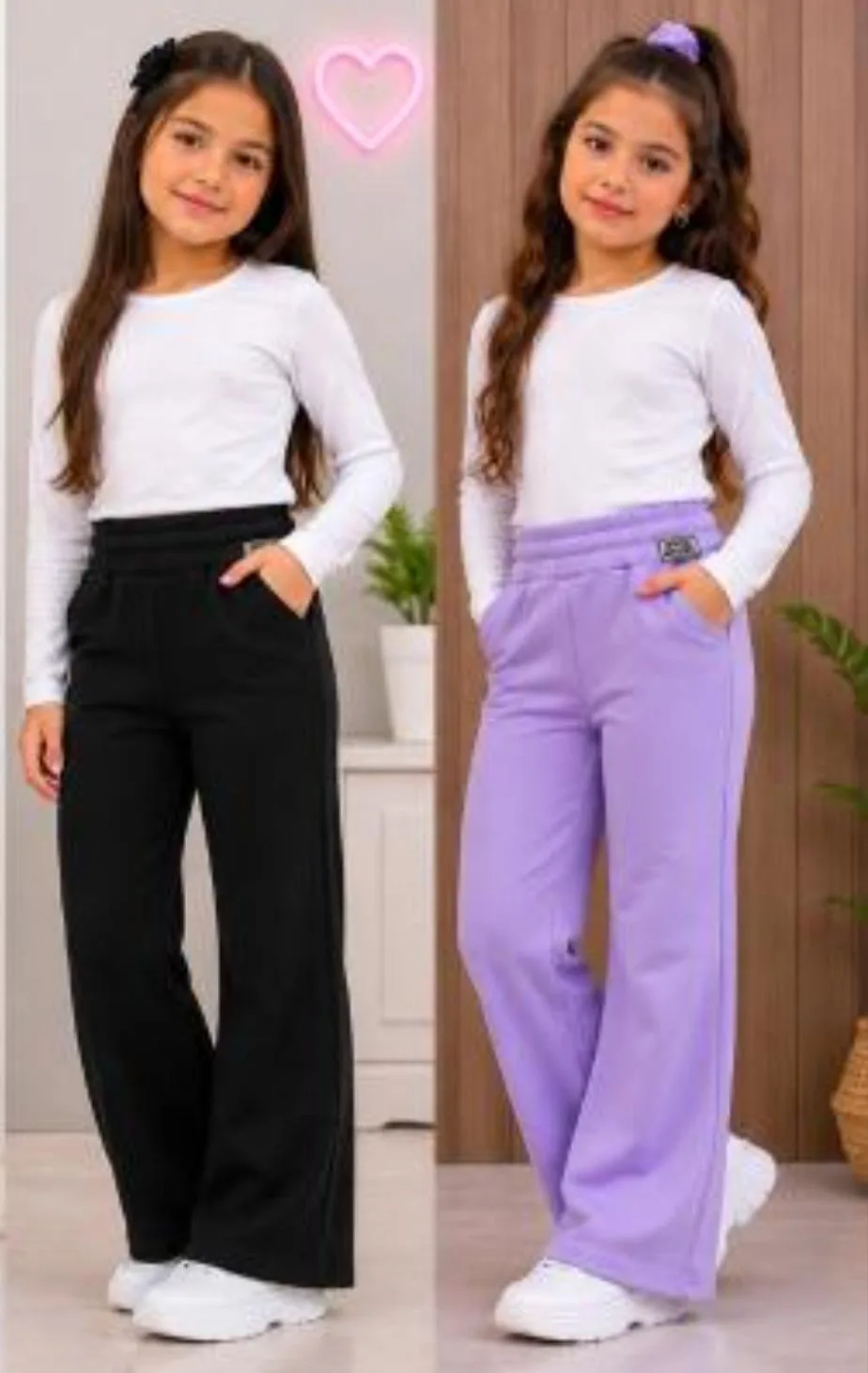 Oxford 13-G: digital sewing pattern for girls — high-waist wide-leg pants with pockets — Moldey