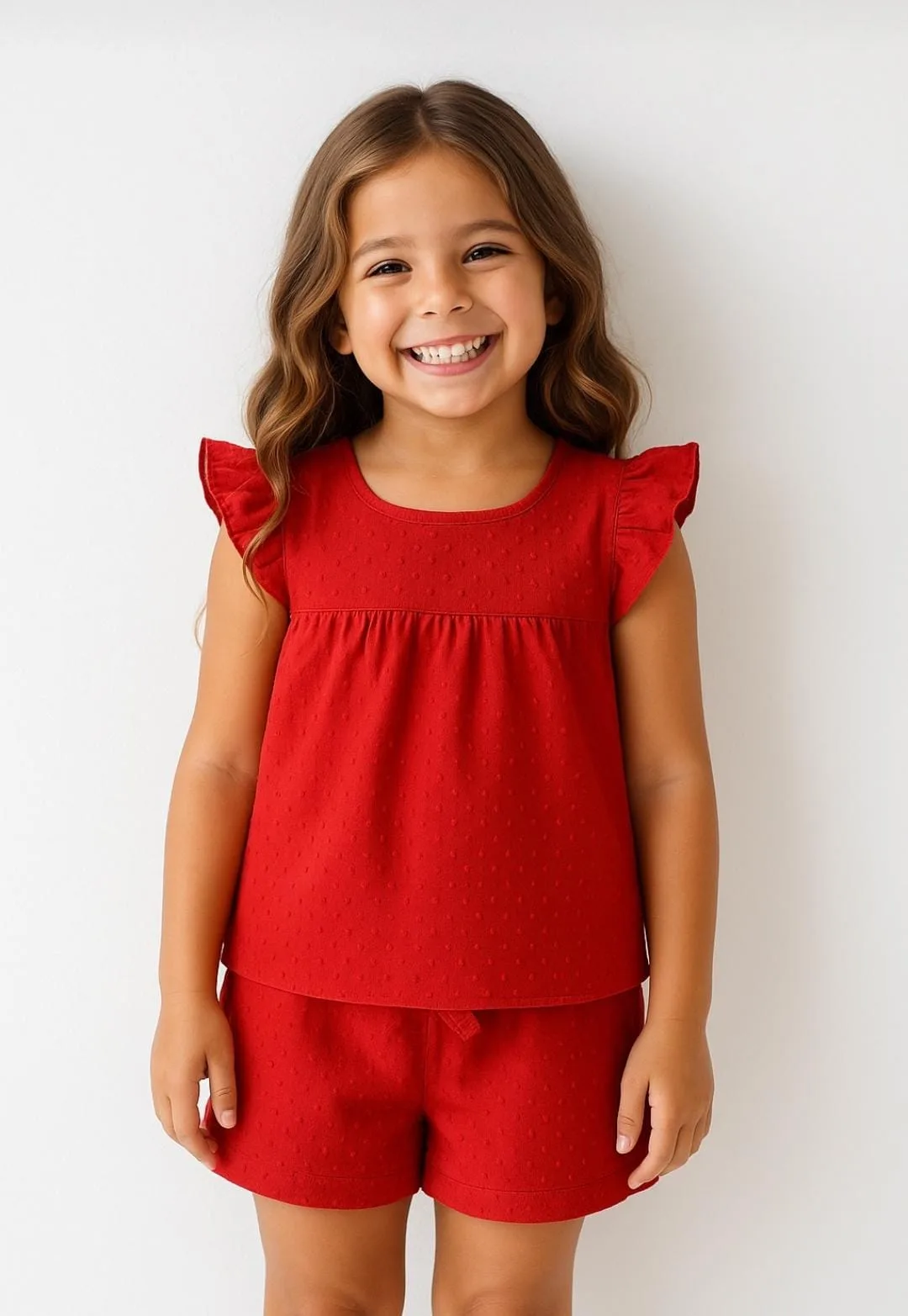 Blouse 156-G: digital sewing pattern for girls — blouse with wing sleeves and dotted texture — Moldey