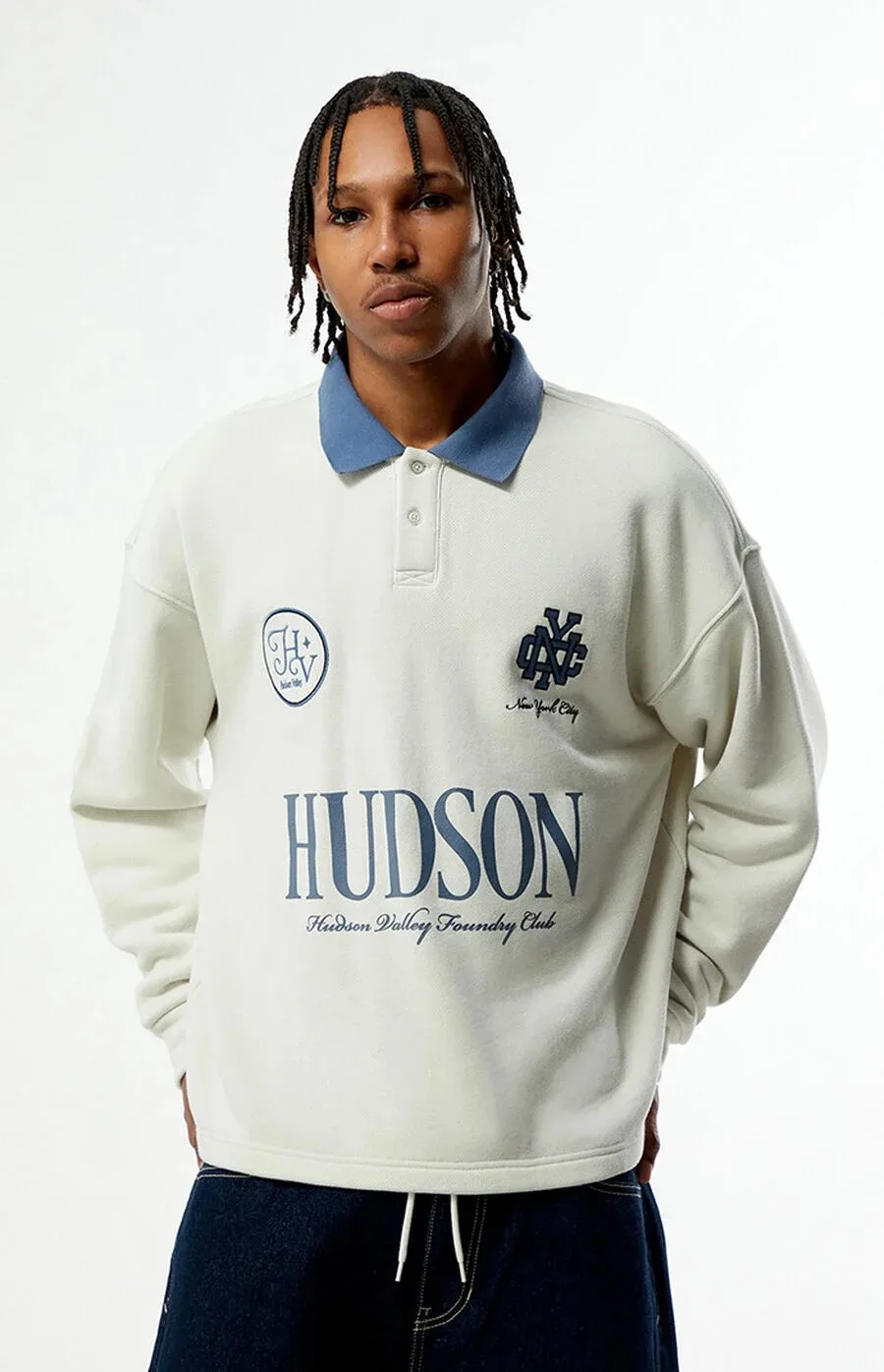Oversized Polo 09-M: digital sewing pattern for men — oversized rugby polo with contrast collar — Moldey