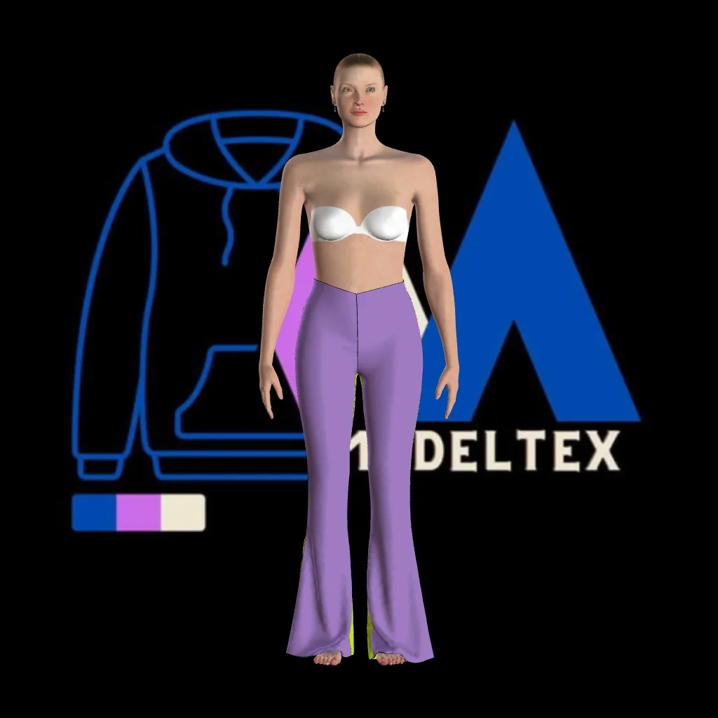 بنطلون 126-MD-D: باترون خياطة رقمي للنساء — بنطلون بساق جرسية وألواح جانبية — Moldey