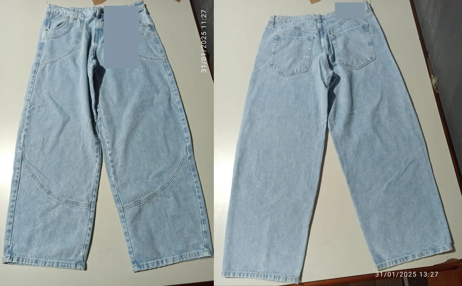 Pants 115: digital sewing pattern for women — straight denim pants with knee seam — Moldey