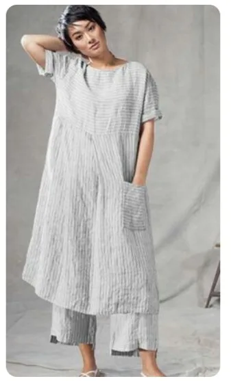 Dress 108: digital sewing pattern for women — oversized striped dress with patch pocket — Moldey