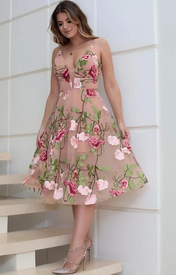 Dress 193: digital sewing pattern for women — embroidered tulle dress with floral appliques — Moldey