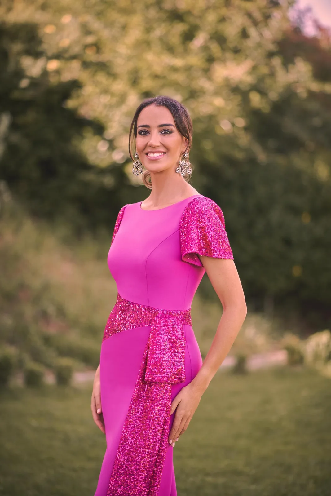 Dress 267: digital sewing pattern for women — long dress with sequined yoke — Moldey