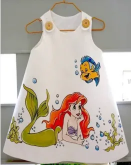 Girls Dress 5 Yrs: digital sewing pattern for girls — sleeveless dress with button straps — Moldey
