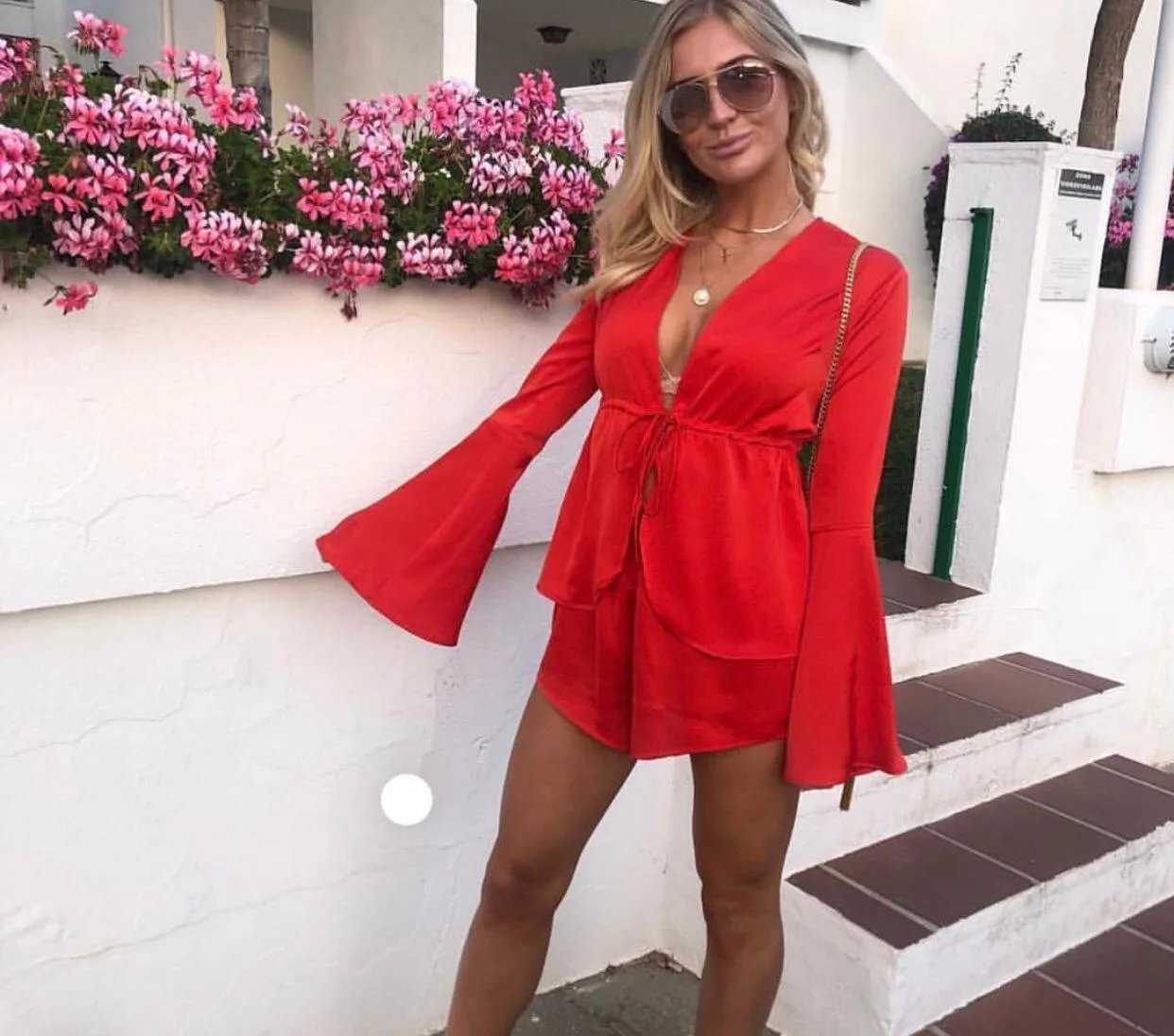Top 0023: digital sewing pattern for women — romper with bell sleeves and wrap neckline — Moldey