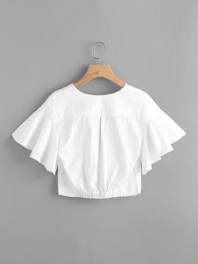 Top 0025: digital sewing pattern for women — top with ruffle sleeves — Moldey