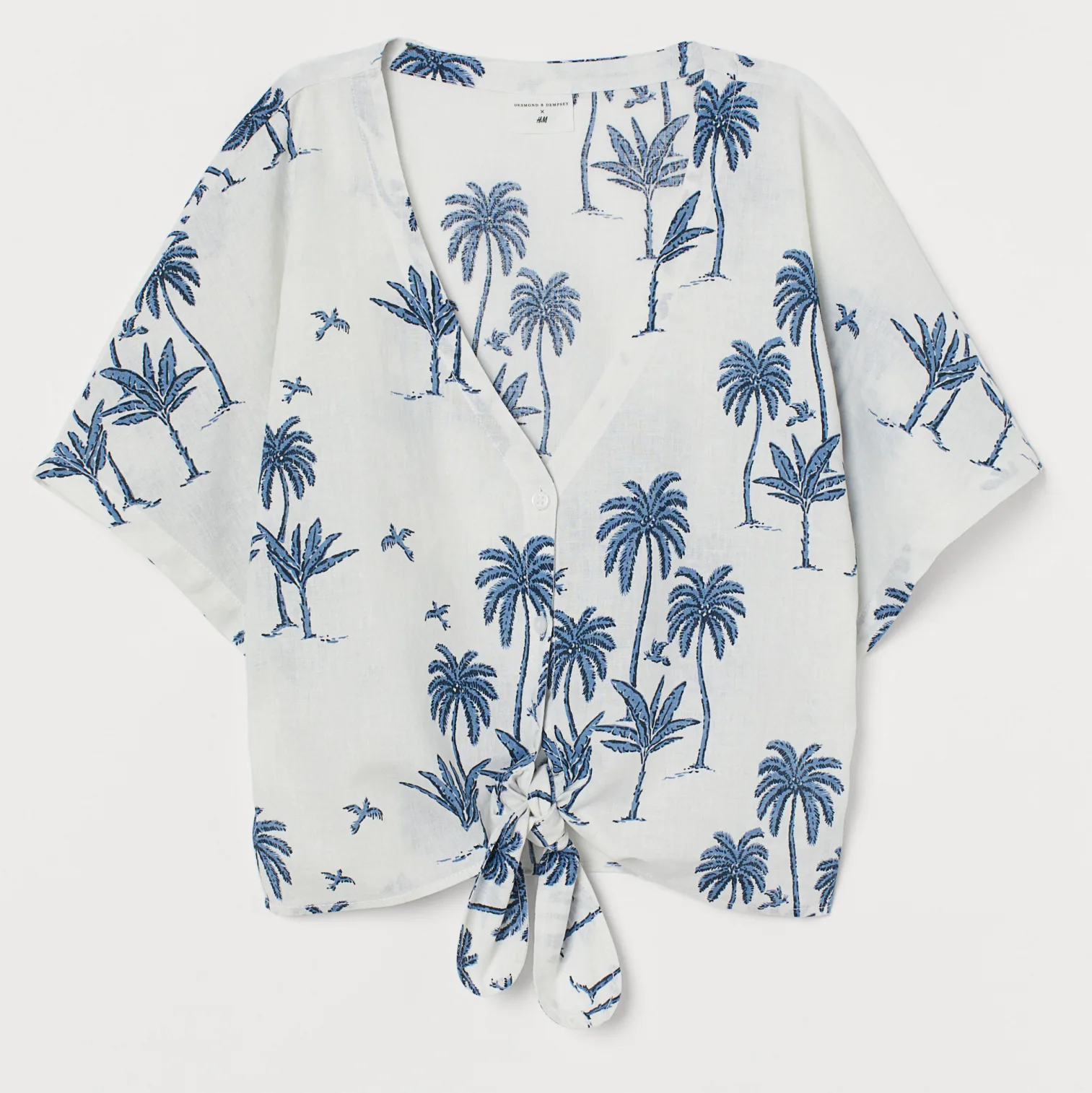 Bruna Top: digital sewing pattern for women — wrap top with kimono sleeves and palm print — Moldey