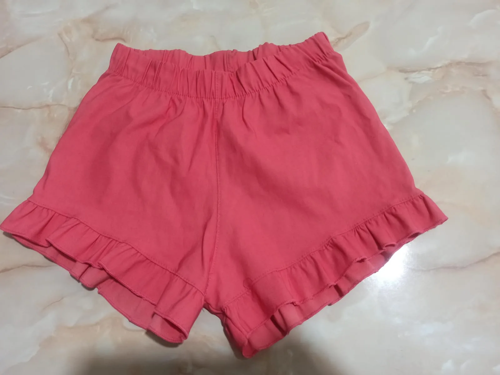 Girls Shorts 20: digital sewing pattern for girls — ruffle-hem shorts with elastic waist — Moldey