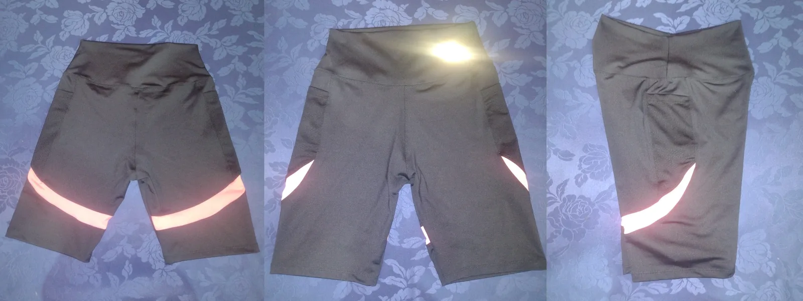 Short Leggings 03: digital sewing pattern for women — short sport leggings with reflective piping — Moldey