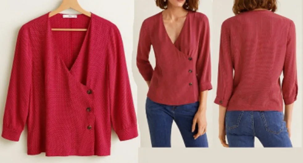 Blouse 40: digital sewing pattern for women — wrap blouse with side hip buttons — Moldey