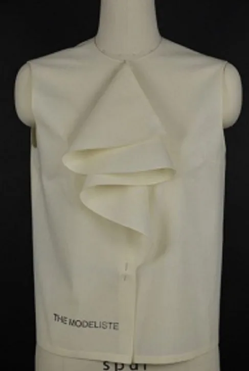 Blouse 49: digital sewing pattern for women — sleeveless blouse with cascading ruffle — Moldey