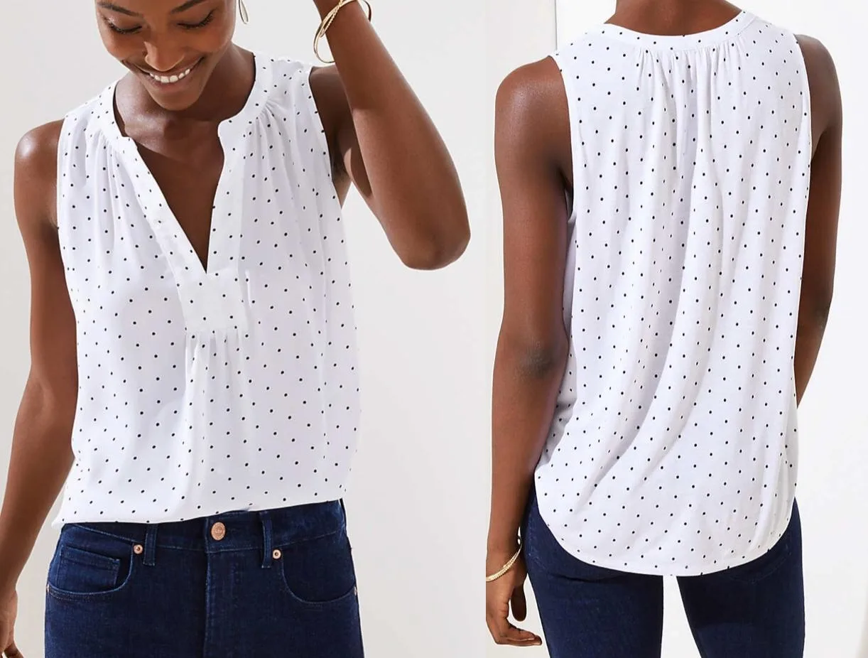 Blouse 65: digital sewing pattern for women — sleeveless blouse with gathered v-neck — Moldey