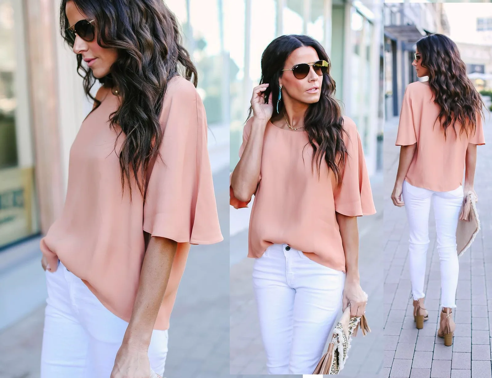 Blouse 68: digital sewing pattern for women — loose blouse with elbow-length flared sleeves — Moldey