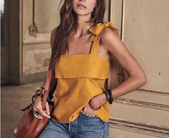 Blouse 90: digital sewing pattern for women — strappy top with shoulder bow — Moldey