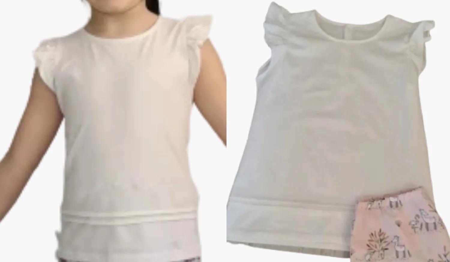 女童衬衫 NIÑA4：女童装电子版纸样（荷叶边袖下摆束边上衣） — Moldey