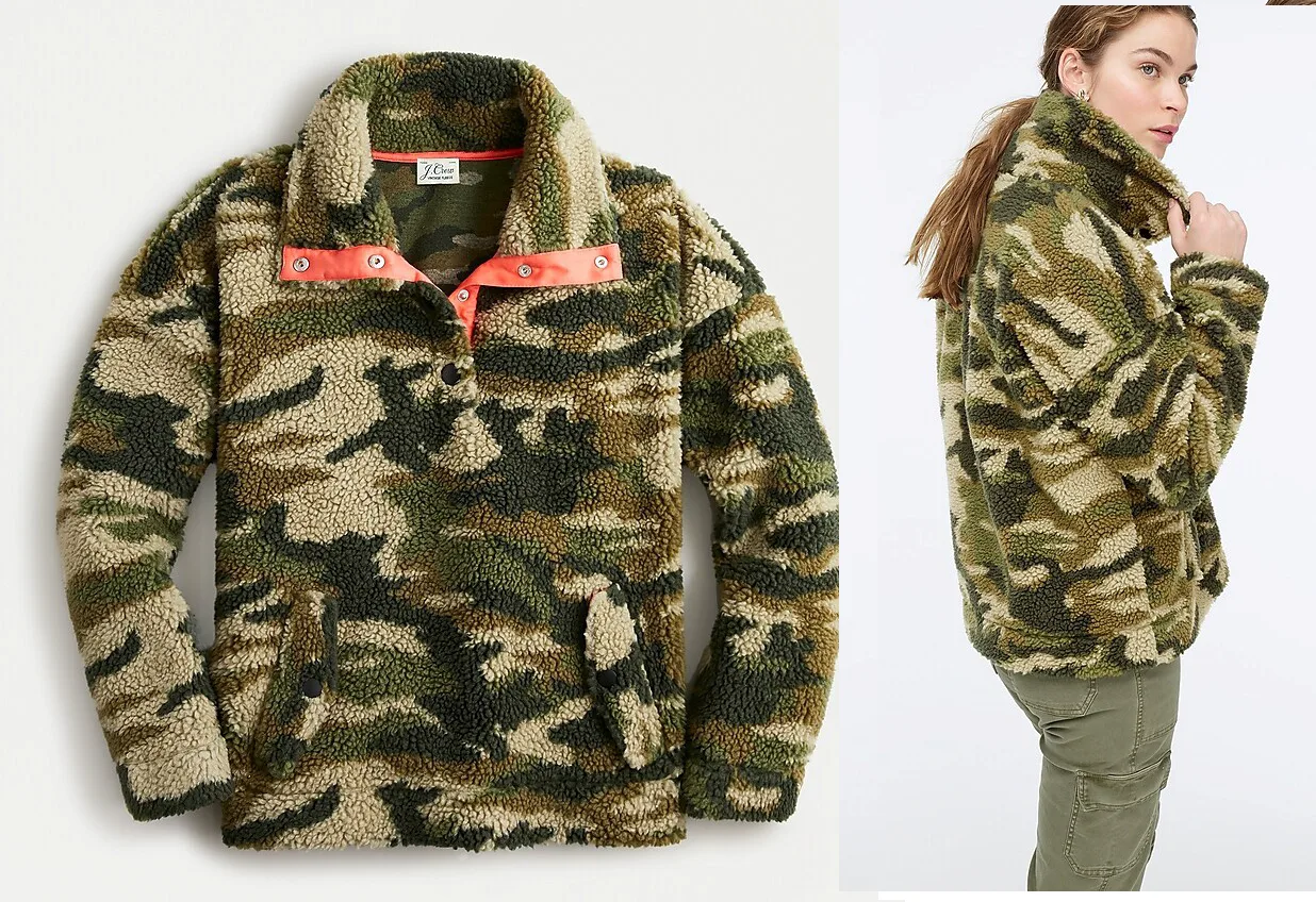 Miu Sweatshirt: digital sewing pattern for women — camo hoodie with half snaps and patch pockets — Moldey