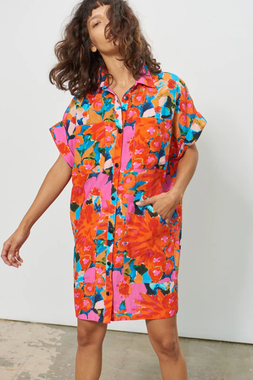 Dress 204: digital sewing pattern for women — oversized shirtdress with patch pockets — Moldey