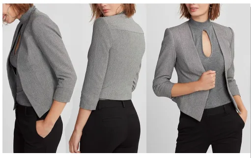 Blazer 02: digital sewing pattern for women — short fitted blazer with crossover lapel — Moldey
